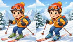 9-Second Visual Challenge: Spot the 3 Differences in the Boy Skiing Image