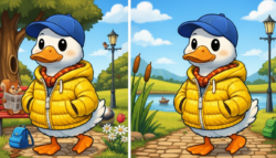 8-Second Visual Challenge: Can You Spot the 3 Differences in the Duck Wearing Jacket Image?