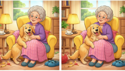 8-Second Challenge: Spot 3 Differences in the Grandma and Dog Image