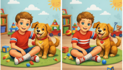Can You Quickly Identify the 3 Hidden Differences in This Boy and Dog Picture?