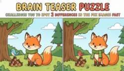 Brain Teaser Puzzle Challenges You to Spot 3 Differences in the Fox Images Fast